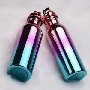 2024 New Stainless Steel Sports Water Bottle Electroplating Colorful Gradient Outdoor Water Cup Portable Large Capacity Cup