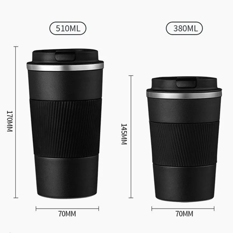 380Ml/510Ml Double Stainless Steel Coffee Thermos Mug With Non-Slip Case Car Vacuum Flask Travel Ins