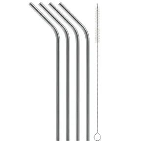 8.5" Bent Stainless Steel Straw (4 pack)