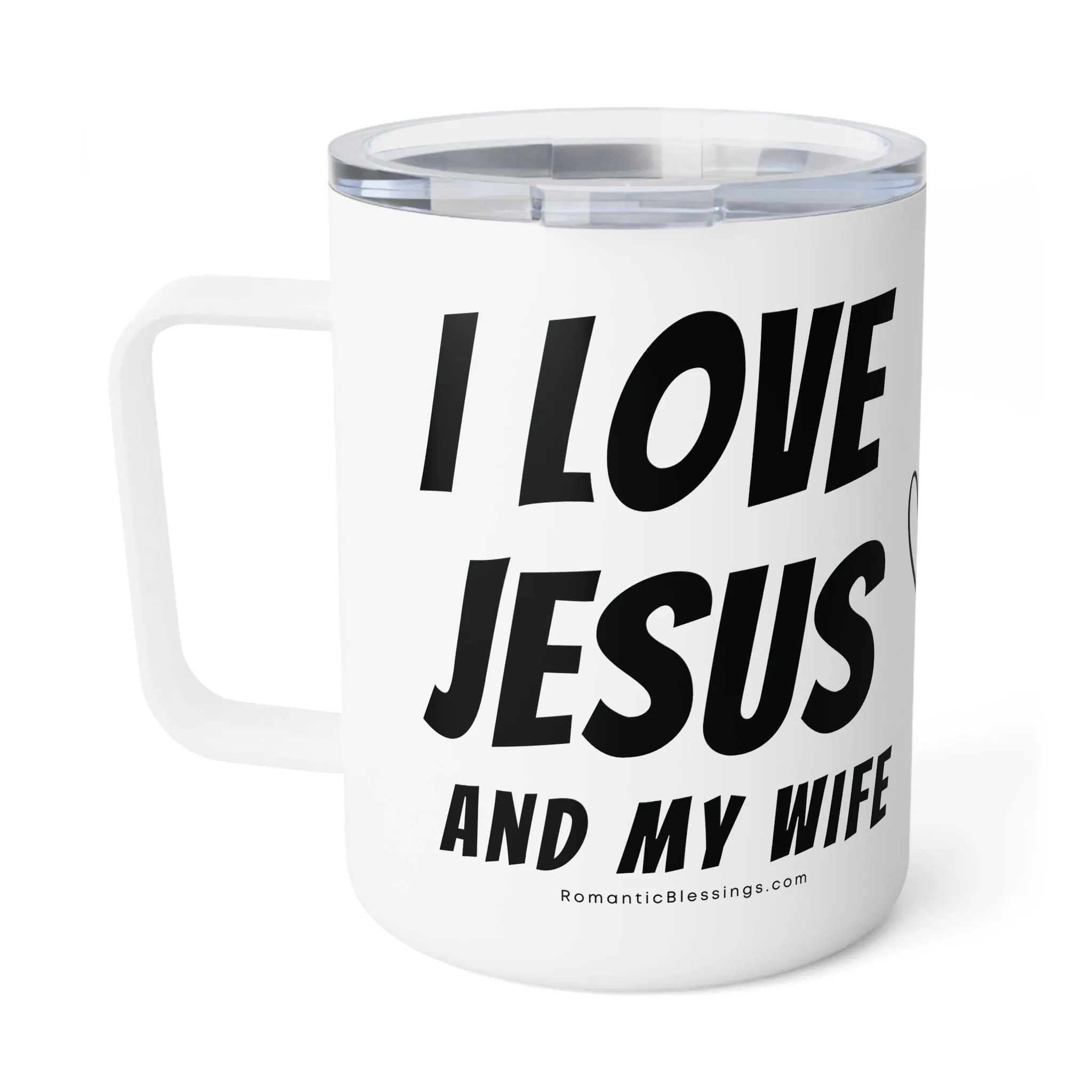 Christian Marriage Message for Husbands on a Insulated Coffee Mug