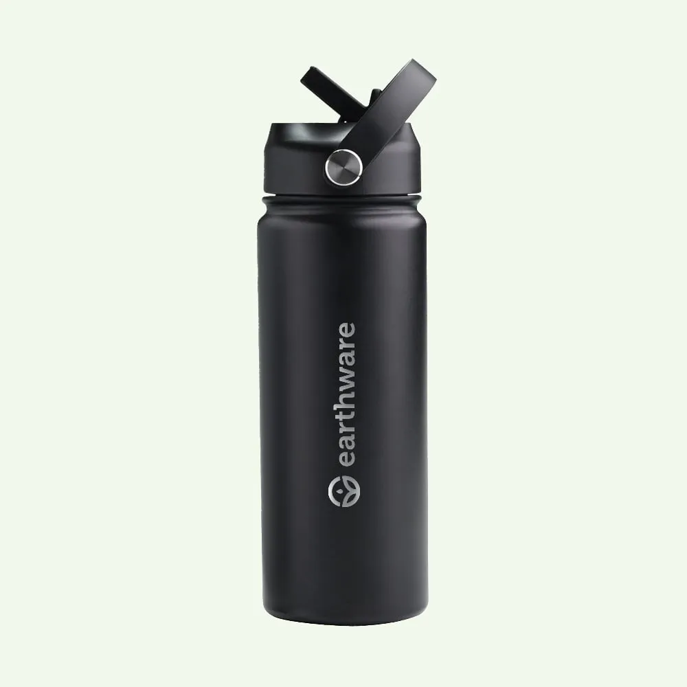 Earthware Earth Bottle Premium Insulated Water Bottle with 2 x Caps (550ml)