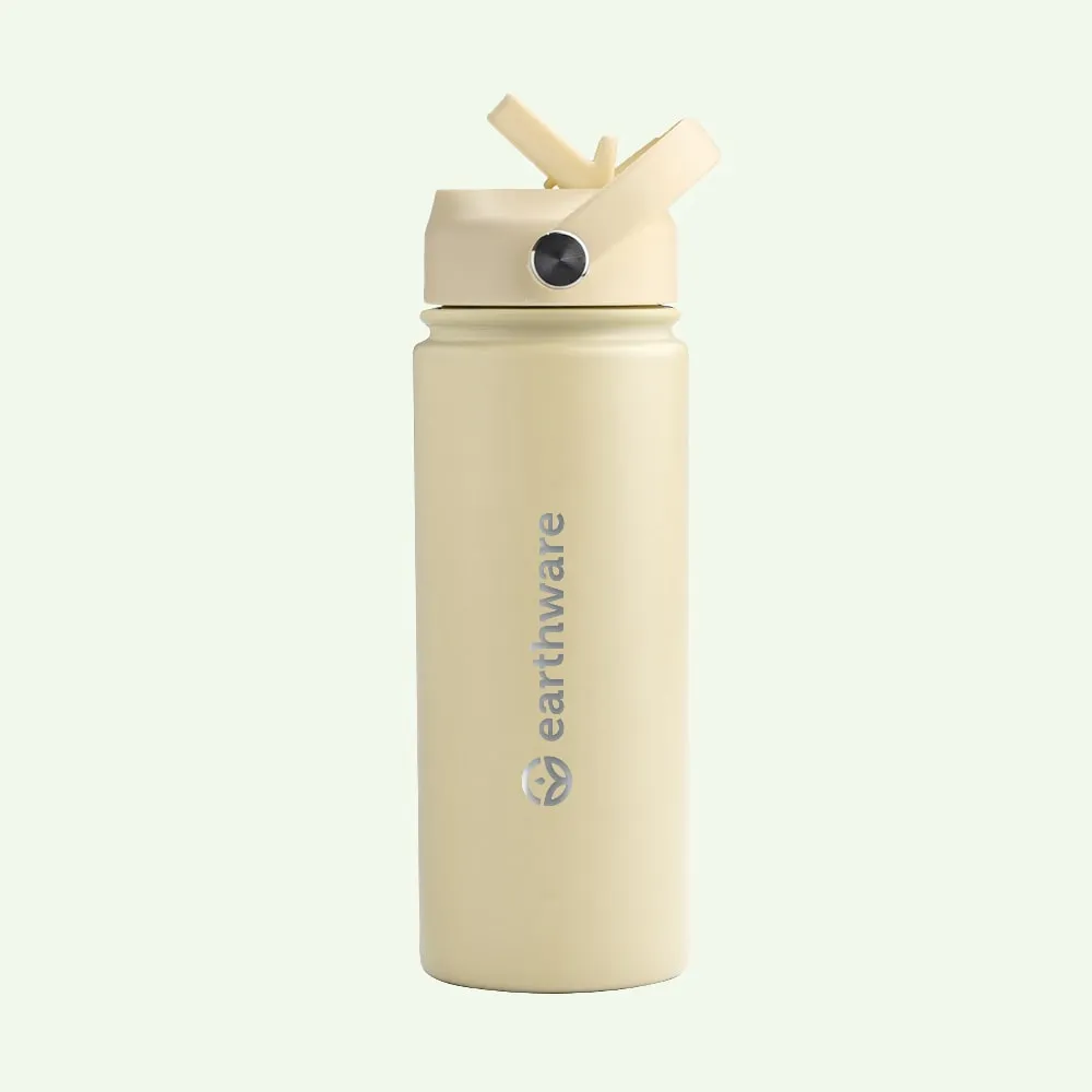 Earthware Earth Bottle Premium Insulated Water Bottle with 2 x Caps (550ml)