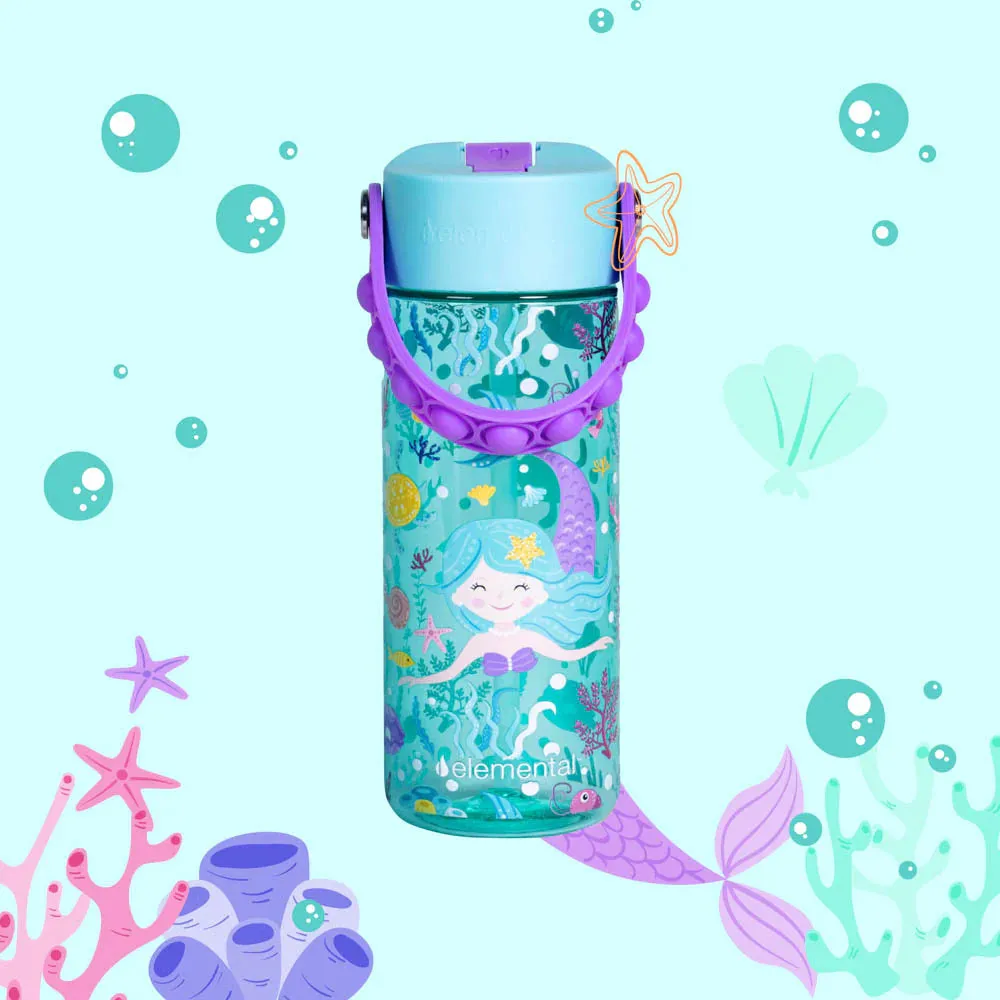 Elemental Splash 18oz Pop Bottle 2 Pack -  Mermaid and Pink Unicorn