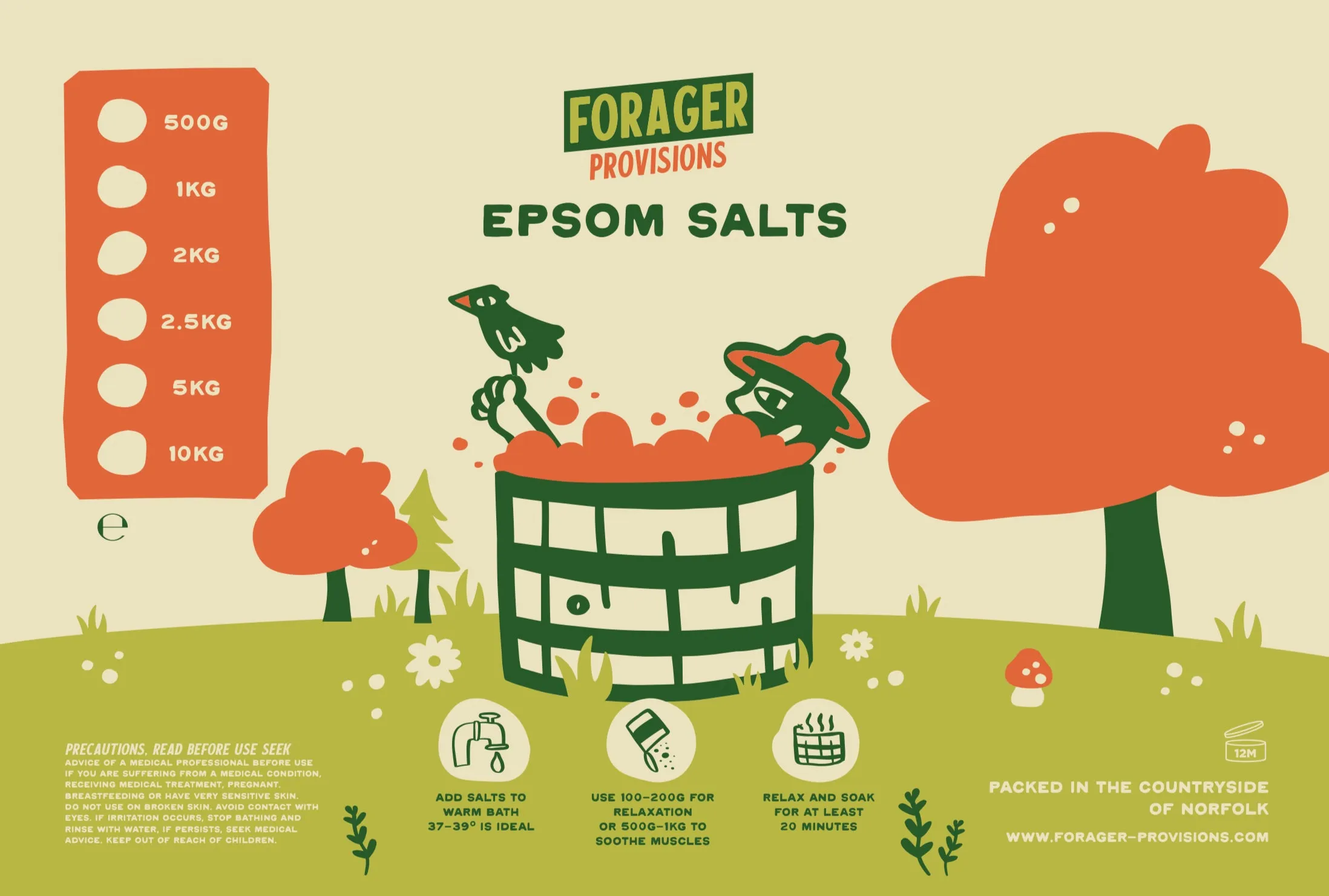 Forager Provisions Hiker Bath Salts - Epsom Salts 1KG Packet