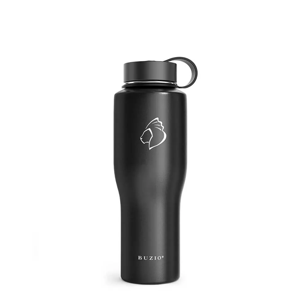 Insulated Water Bottle Fits in Car Cup Holder | 32oz | Black