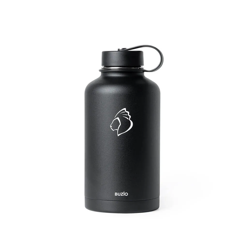 Insulated Water Bottle With 2 Lids | 64oz | Black