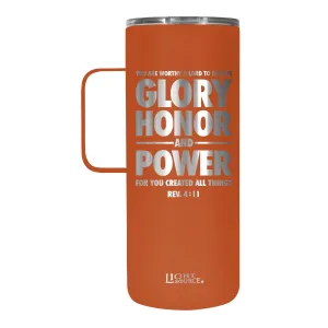 Light Source 22 oz Stainless Steel Mug With Handle Glory Honor And Power