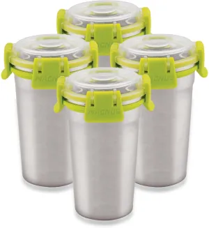 Magnus Stainless Steel Matte Klip Lock Tumbler with Lid and Straw - 350ml | Leak-Proof & Airtight Tumbler - Ideal for Travel, Office, Kids | Perfect for Juice, Buttermilk | Pack of 4