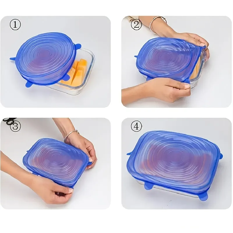 Reusable Silicone Stretch Lids OdorFree Food Covers for Storage