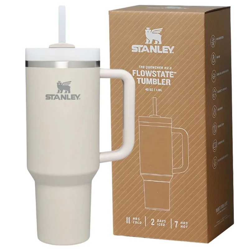 Stanley Tumbler With Handle and Straw Lids Stainless Steel (40oz)