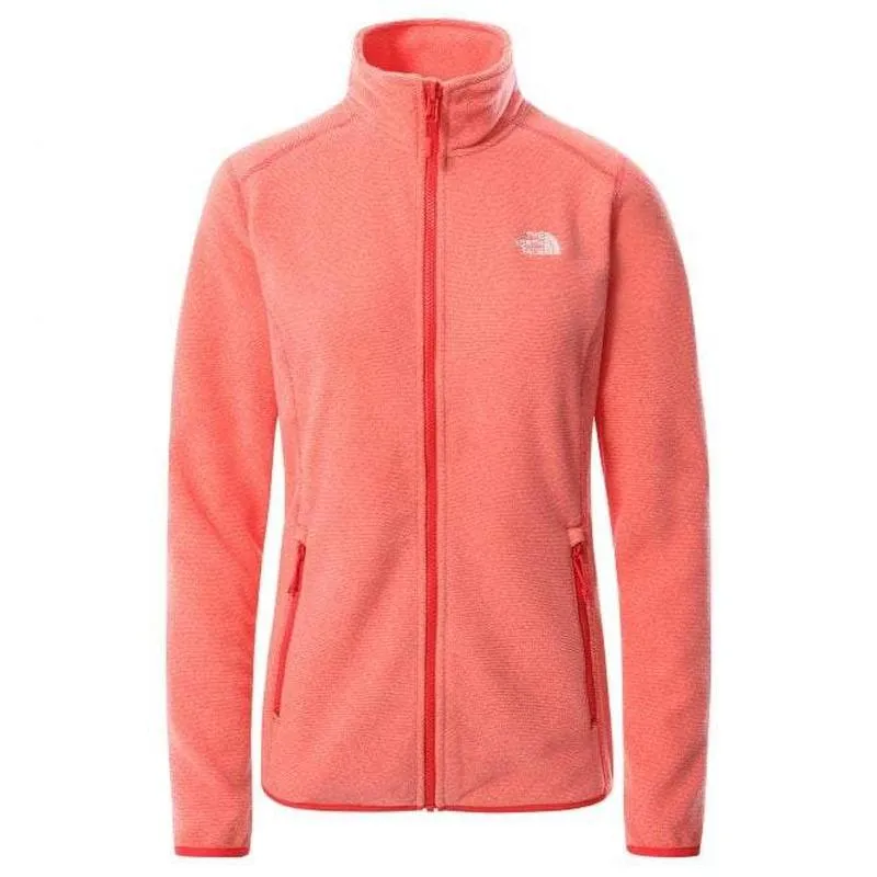 The North Face Women's 100 Glacier Full Zip Fleece Jacket - Horizon Red/Pearl Blush