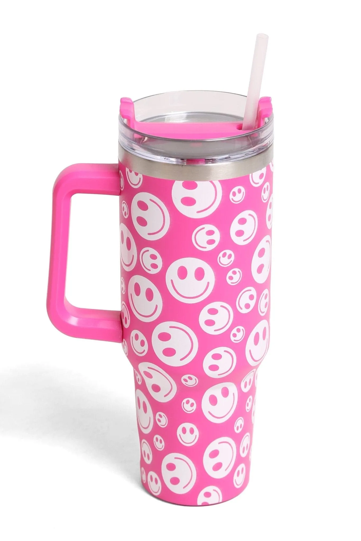 TUM801 Happy Face 40 Oz Tumbler With Handle